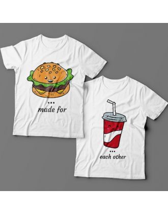 Парные футболки для влюбленных "made for" и "each other"